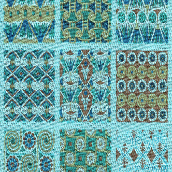 Patterned Sea Green Rug, pat2681lblu