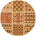 Square Patterned Orange Rug, pat2681org