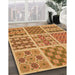 Patterned Orange Rug in Family Room, pat2681org