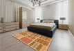 Patterned Orange Rug in a Bedroom, pat2681org