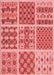 Machine Washable Transitional Light Coral Pink Rug, wshpat2681rd