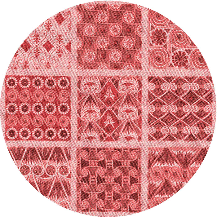 Square Machine Washable Transitional Light Coral Pink Rug in a Living Room, wshpat2681rd