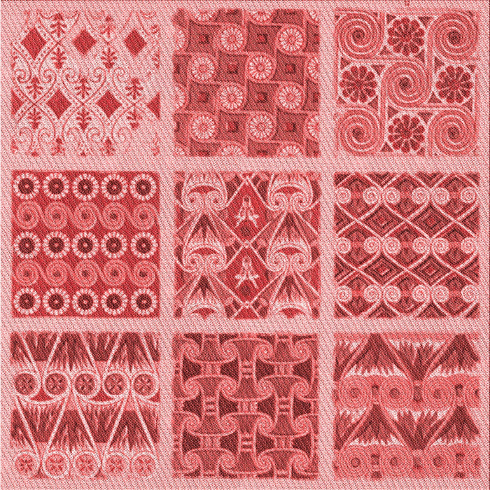 Round Machine Washable Transitional Light Coral Pink Rug, wshpat2681rd