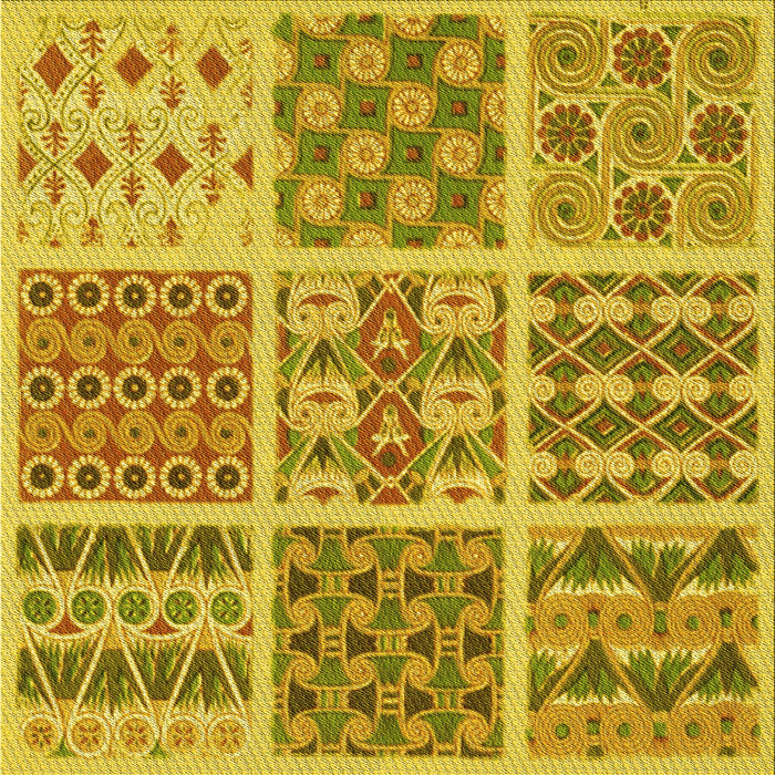 Round Patterned Dark Bisque Brown Rug, pat2681yw