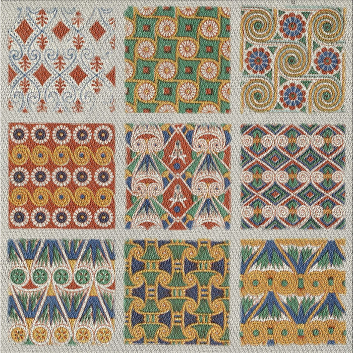 Square Patterned Brown Novelty Rug, pat2681