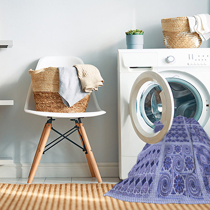 Machine Washable Transitional Jeans Blue Rug in a Washing Machine, wshpat2682blu
