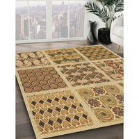 Patterned Yellow Orange Rug, pat2682brn