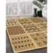 Machine Washable Transitional Yellow Orange Rug in a Family Room, wshpat2682brn