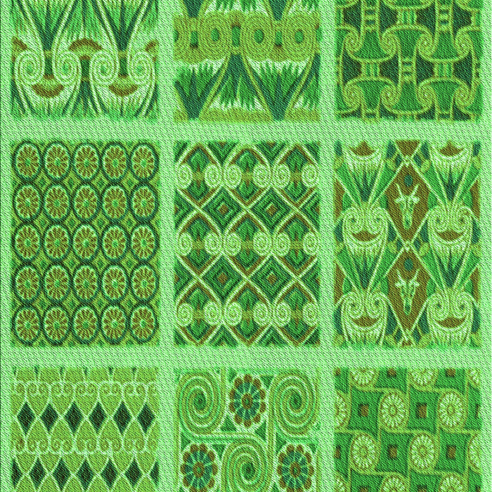 Machine Washable Transitional Emerald Green Rug, wshpat2682grn