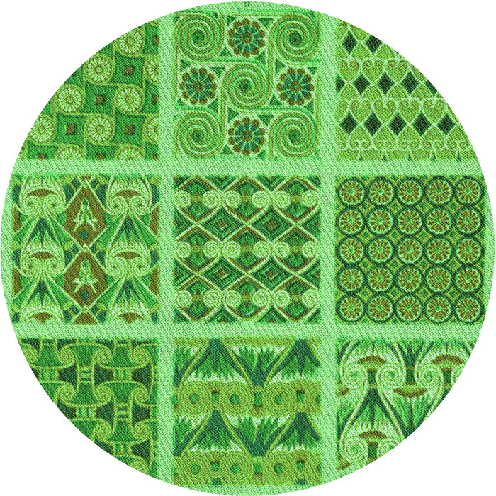 Square Patterned Emerald Green Rug, pat2682grn