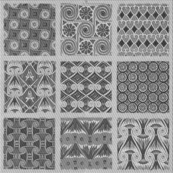 Round Patterned Cloud Gray Rug, pat2682gry