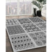 Patterned Cloud Gray Rug in Family Room, pat2682gry