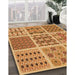 Patterned Orange Rug in Family Room, pat2682org