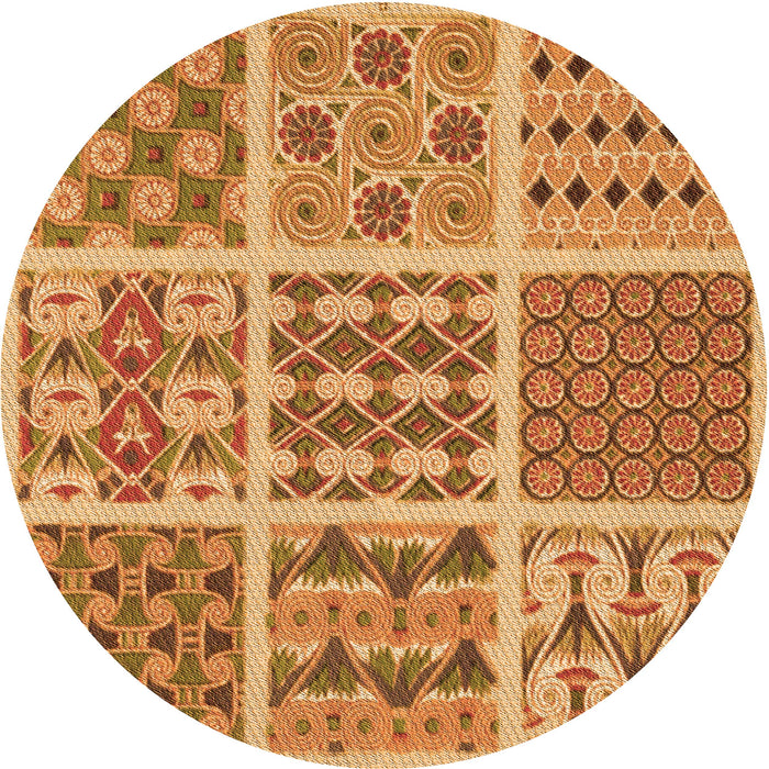 Square Patterned Orange Rug, pat2682org