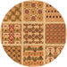 Square Patterned Orange Rug, pat2682org