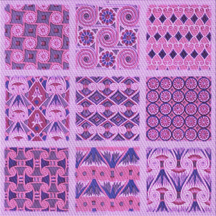 Round Machine Washable Transitional Violet Purple Rug, wshpat2682pur