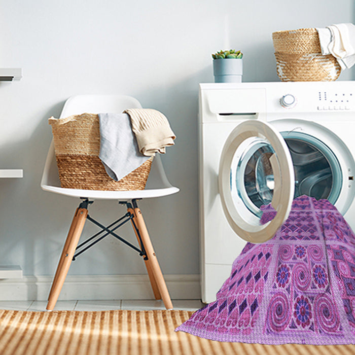 Machine Washable Transitional Violet Purple Rug in a Washing Machine, wshpat2682pur