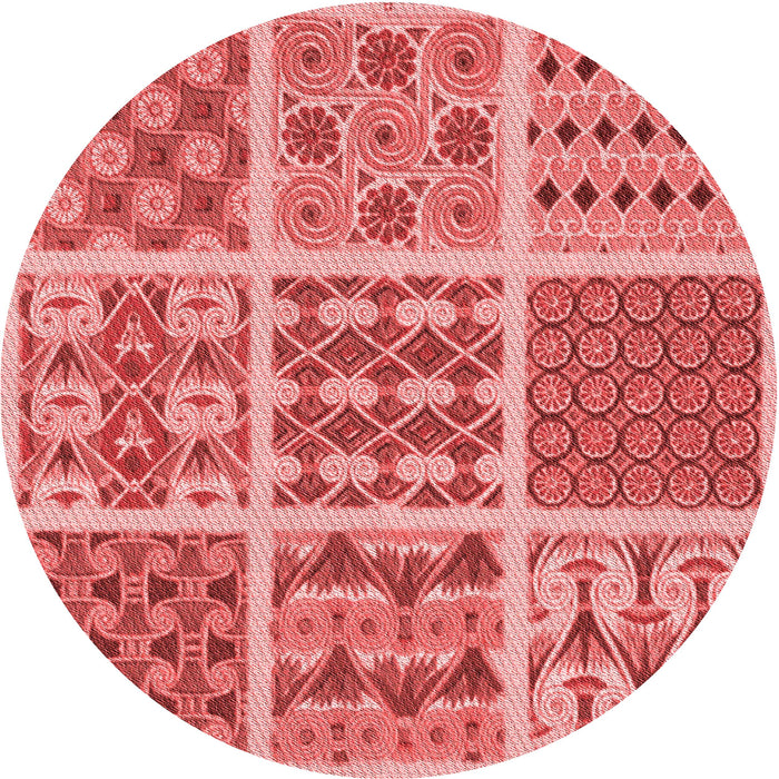 Square Patterned Light Coral Pink Rug, pat2682rd