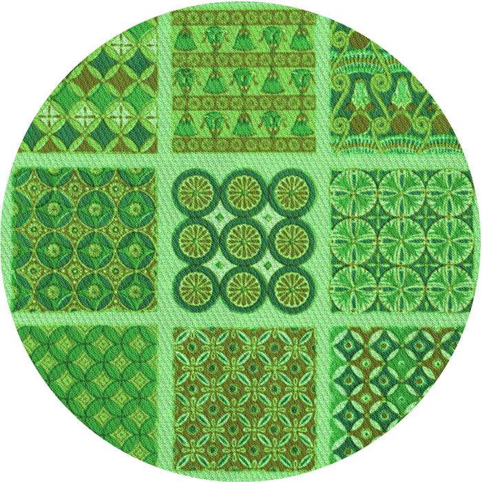 Square Patterned Emerald Green Rug, pat2683grn