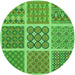 Square Patterned Emerald Green Rug, pat2683grn