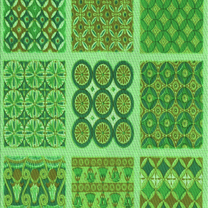 Patterned Emerald Green Rug, pat2683grn