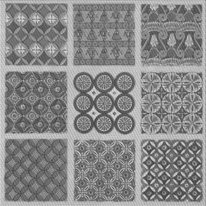 Round Patterned Cloud Gray Rug, pat2683gry