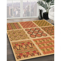 Patterned Orange Rug, pat2683org