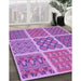 Patterned Violet Purple Rug in Family Room, pat2683pur