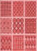 Machine Washable Transitional Red Rug, wshpat2683rd