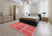 Patterned Red Rug in a Bedroom, pat2683rd