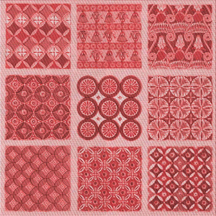 Round Machine Washable Transitional Red Rug, wshpat2683rd