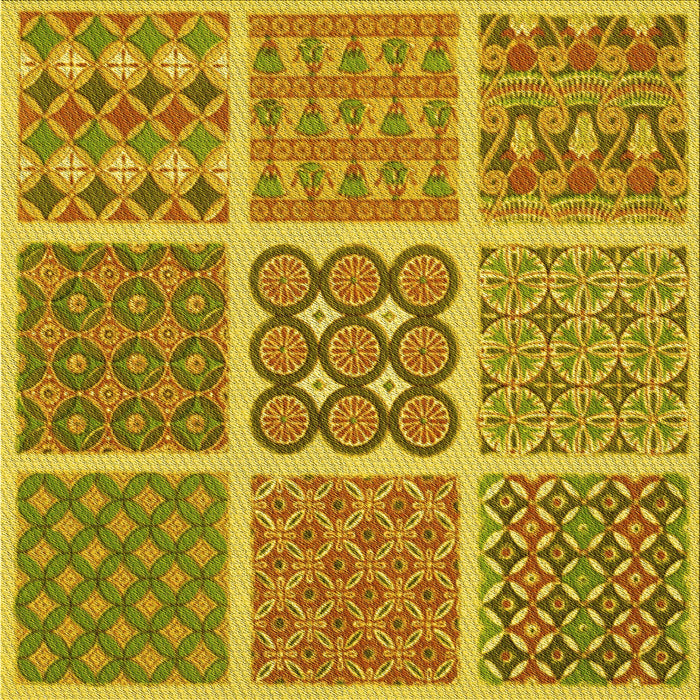 Round Patterned Dark Bisque Brown Rug, pat2683yw