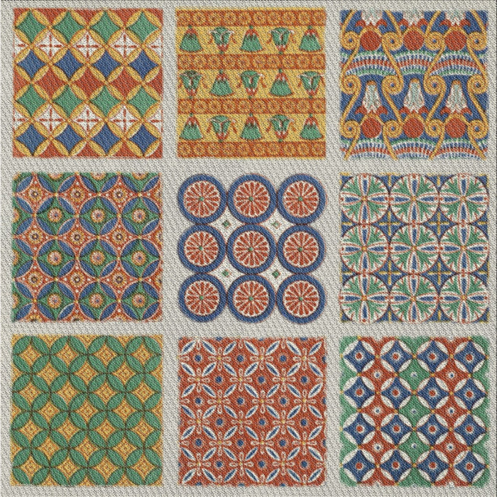 Square Patterned Reddish Brown Novelty Rug, pat2683