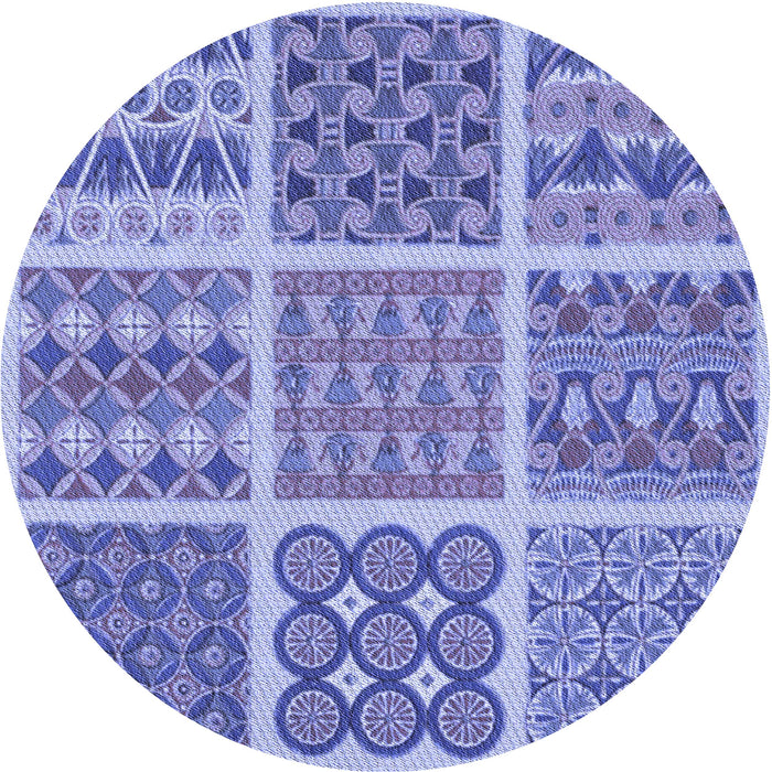 Square Machine Washable Transitional Jeans Blue Rug in a Living Room, wshpat2684blu