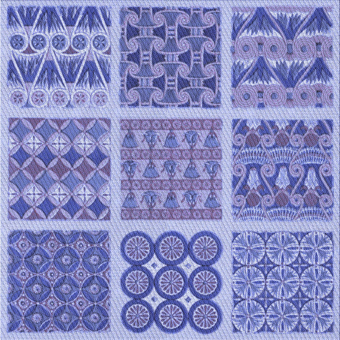 Round Machine Washable Transitional Jeans Blue Rug, wshpat2684blu