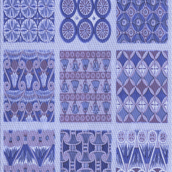 Machine Washable Transitional Jeans Blue Rug, wshpat2684blu