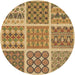 Square Patterned Orange Rug, pat2684brn