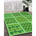 Patterned Emerald Green Rug in Family Room, pat2684grn