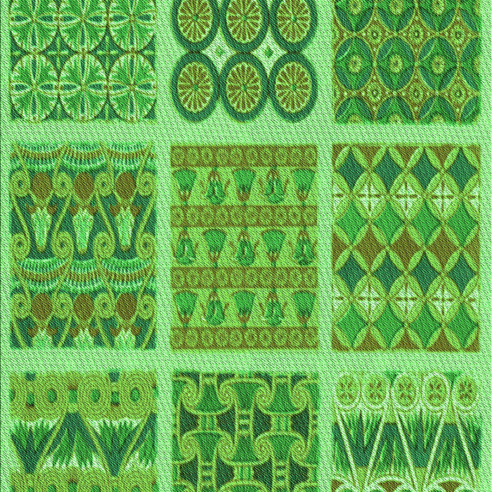 Machine Washable Transitional Emerald Green Rug, wshpat2684grn