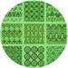 Square Patterned Emerald Green Rug, pat2684grn