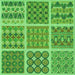 Round Patterned Emerald Green Rug, pat2684grn