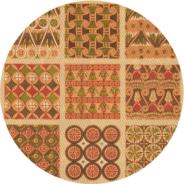 Square Patterned Orange Rug, pat2684org