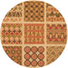 Square Patterned Orange Rug, pat2684org