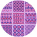 Square Patterned Violet Purple Rug, pat2684pur