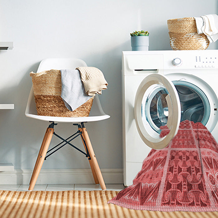 Machine Washable Transitional Red Rug in a Washing Machine, wshpat2684rd