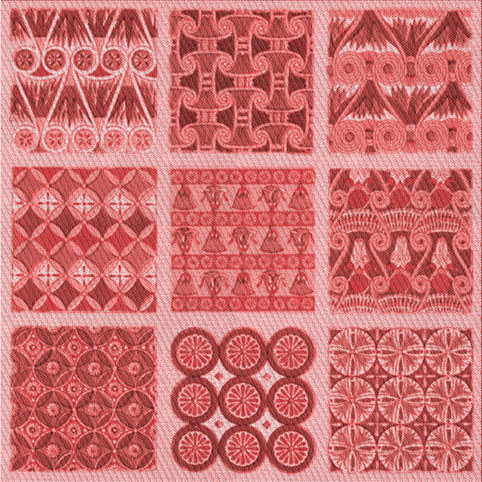 Round Machine Washable Transitional Red Rug, wshpat2684rd