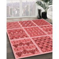 Patterned Red Rug, pat2684rd