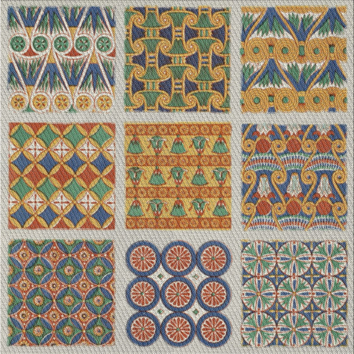 Square Patterned Brown Novelty Rug, pat2684