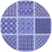 Square Patterned Slate Blue Rug, pat2685blu