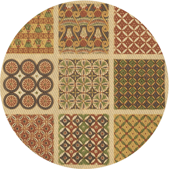 Square Patterned Orange Rug, pat2685brn